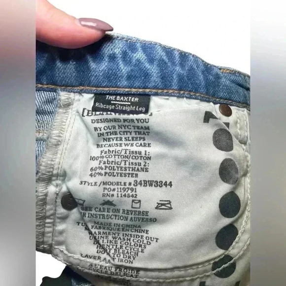 Blank NYC New NWT The Baxter Ribcage Straight Leg Mixed Media Pants Size 25 - Picture 5 of 6